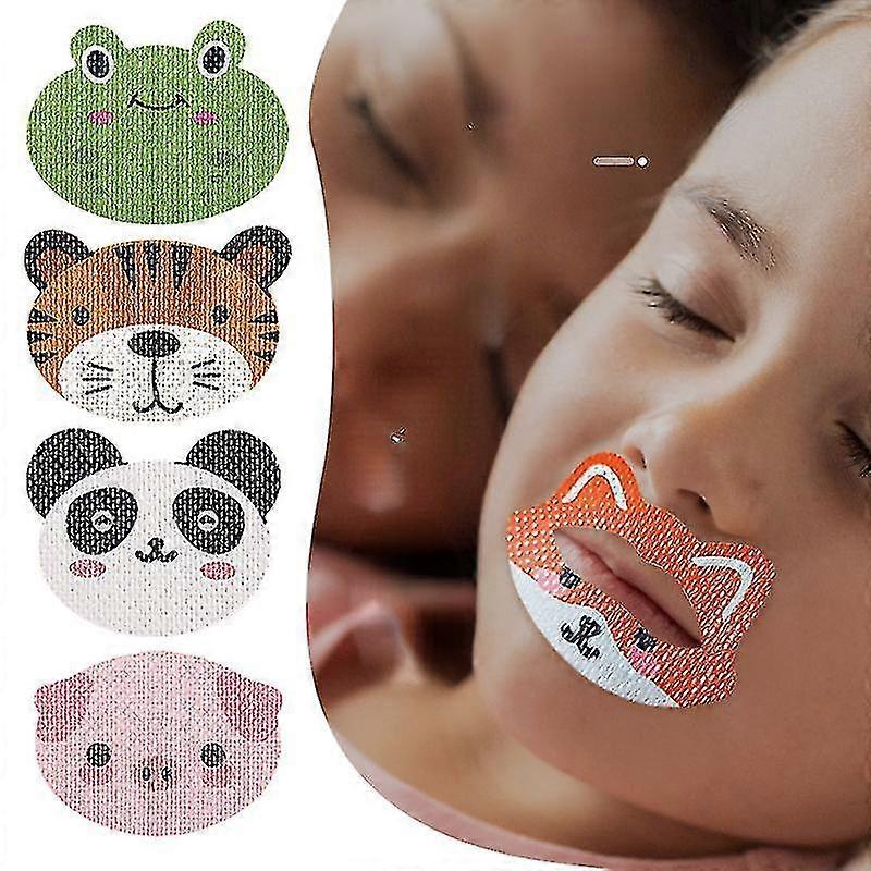30pcs Kids Cartoon Sealing Stickers Orthopedic Breathing Sleep Strips,mouth Tape For Sleeping,antisnoring Patch