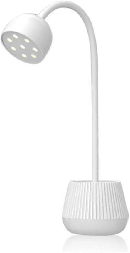 White Mini UV/LED Nail Lamp - Fast Drying, 8 Light Beads, Rotating Head LZFR