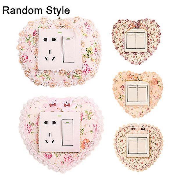 Household Flower Fabrics Lace Love Switch Dustproof Cover Socket Wall Decoration kaesi