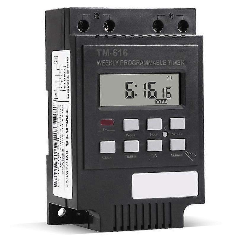 TM616 Din Rail DC Timer Switch,AC 240V 30A Weekly 7 Days Programmable Digital Industrial Led Time Switch,For Din Rail Mount