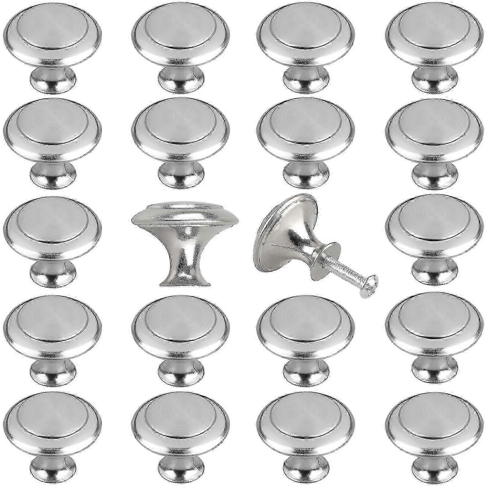 20pcs Kitchen Cabinet Knobs Pulls, Brushed Nickel Cabinet Knobs, Drawer Dresser Handles Cupboard Door Heavy Knobs, Kitchen Cabinet Hardware Wit