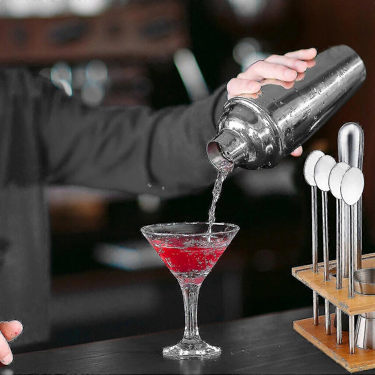 8cs 750ml Stainless Steel Cocktail Shaker Set Bar Drink Mixer Bartender Accessories