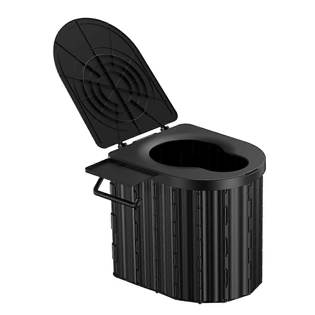 Portable Toilet, Upgraded Toilet Seat, Folding Toilet with Removable Paper Holder, Camping Toilet f