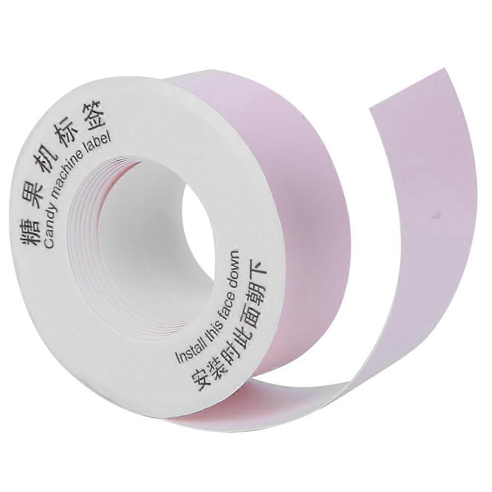 Label Tape Thermal Paper Fit for Labeling Machine Pink Base Black Letter