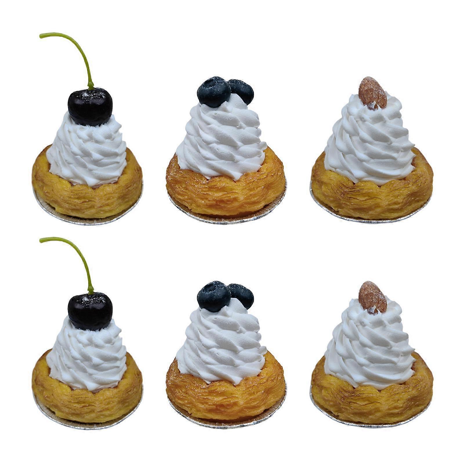 6x Realistic Artificial Desserts Ornaments Kitchen Display for Party Kitchen