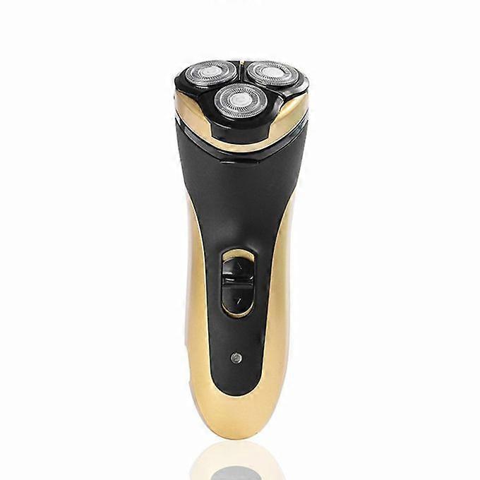 3 Blades Rotating Electric Shavers Men Rechargeable Razor With LED Lighting Function(Gold)