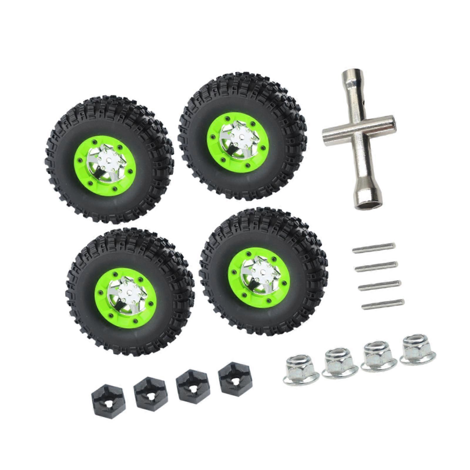 4 Pieces RC Crawler Tires Soft Tire Wheels for 12423 12428 for RC 1/12 Scale