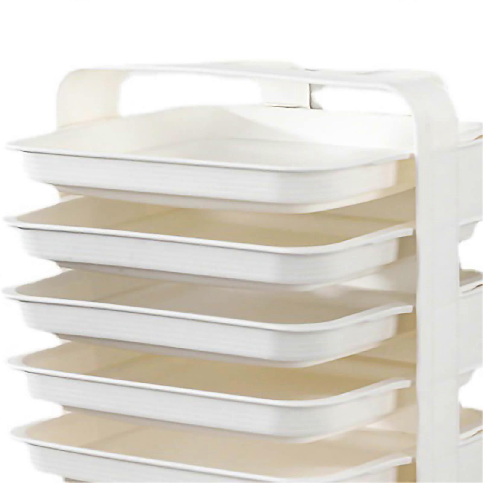 Side Dish Stacking Storage Multilayer Food Sorting Tray Kitchen Multi Function Fruit Vegetable Preparation Plate Wall Mounted 6 Layers White