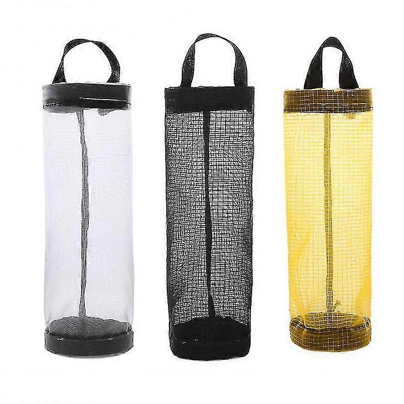 3 Pcs Nylon Garbage Bag Holder, Hanging Mesh Bag Organizer, Transparent Reusable Bags