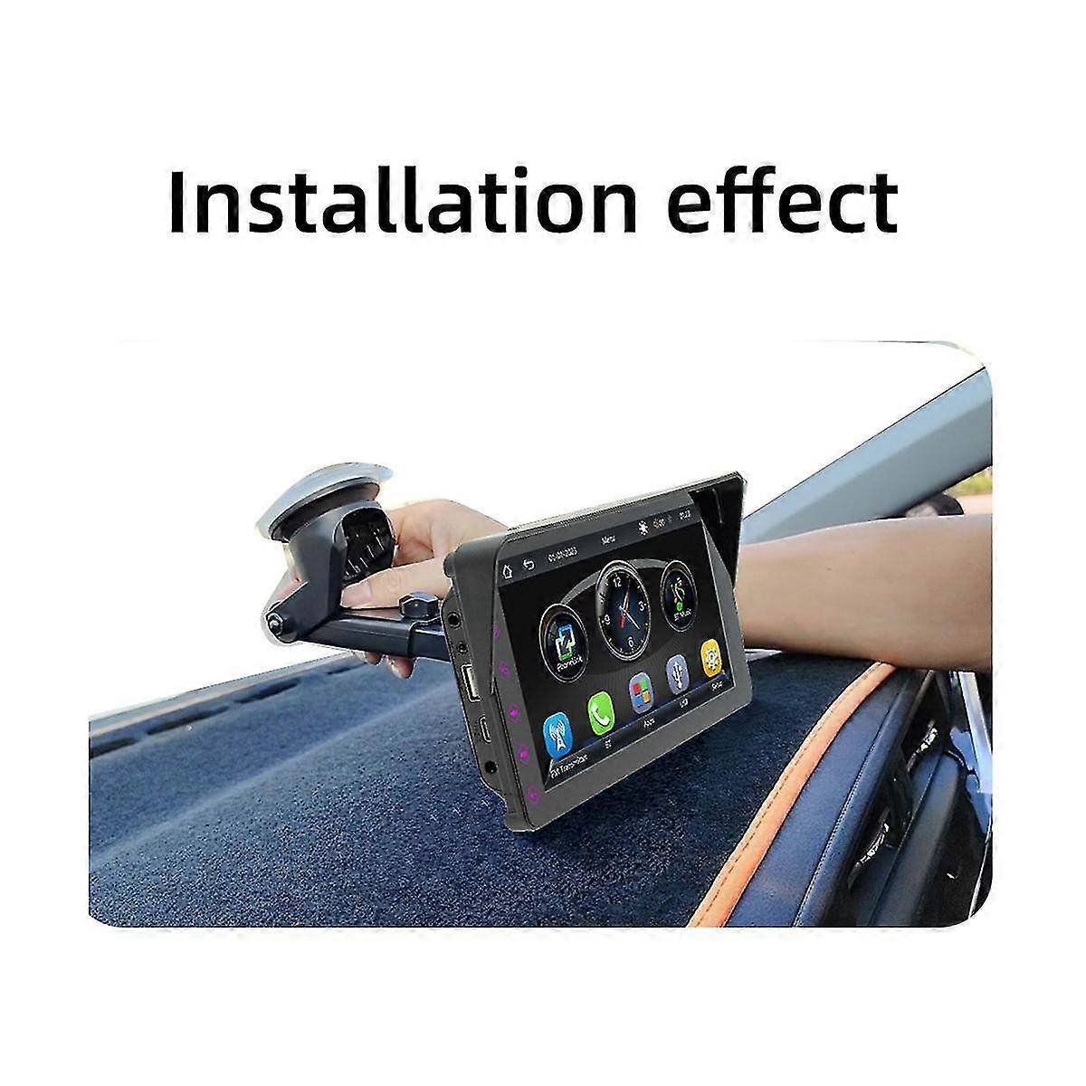 7-Zoll-Auto-Touchscreen mit Taste Drahtloses Carplay Android Auto Auto Tragbares Radio Bluetooth MP5 Multimedia-Host