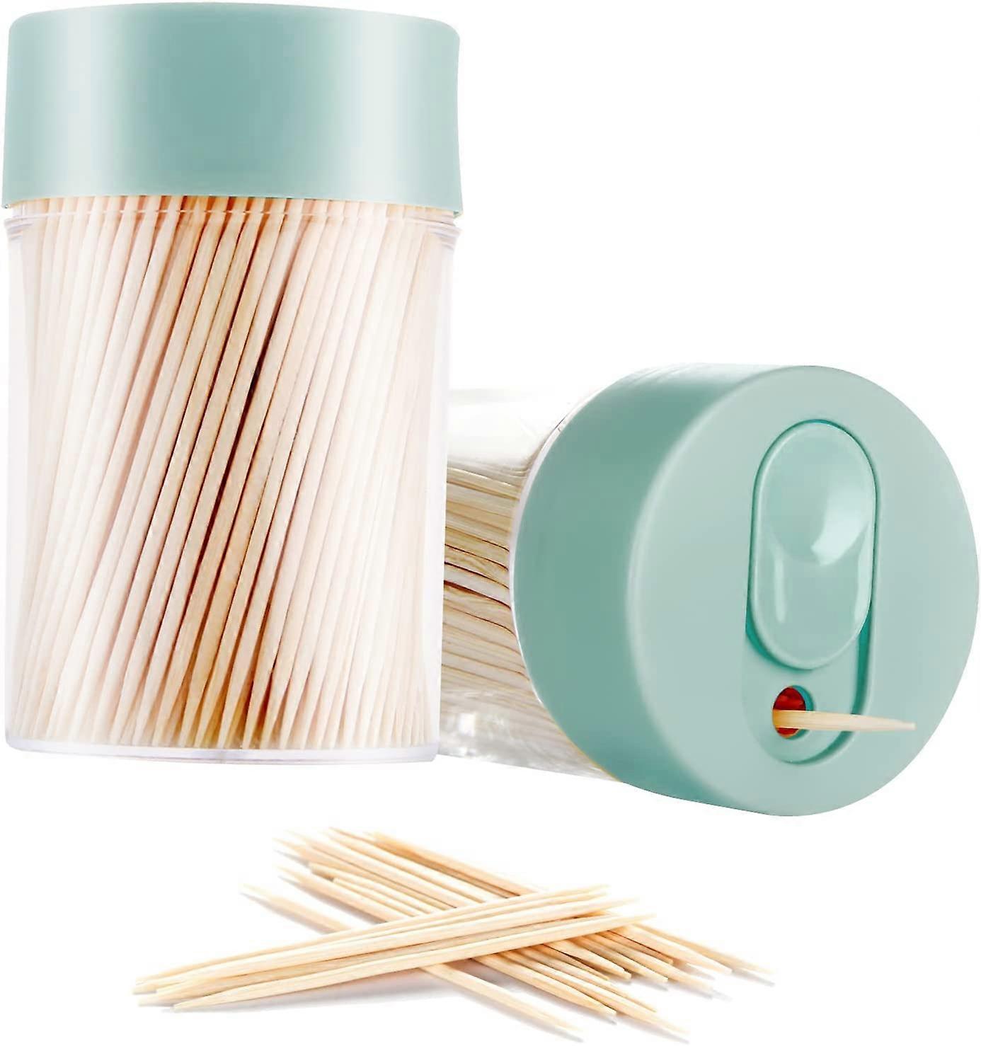 With 2-Pack Random Colors Reusable Toothpick Holder,Excluding other items, Sturdy Smooth Finish Tooth Picks, For Appetizer, Olive, Barbecue, Fruit, Te