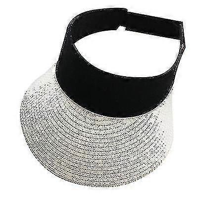 Kvinnor Halm Sol Visor Hatt Bred Brim Sommar Uv