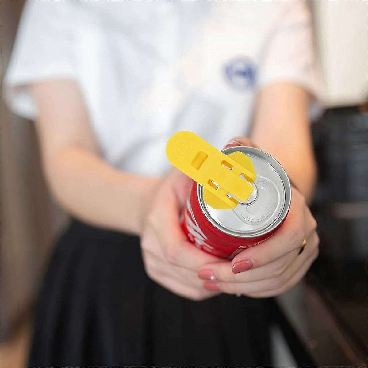 Manual Easy Can Opener, 6Pcs Color Beer Can Opener Beverage Can Protector, Premium Plastic Shields Tab Openers