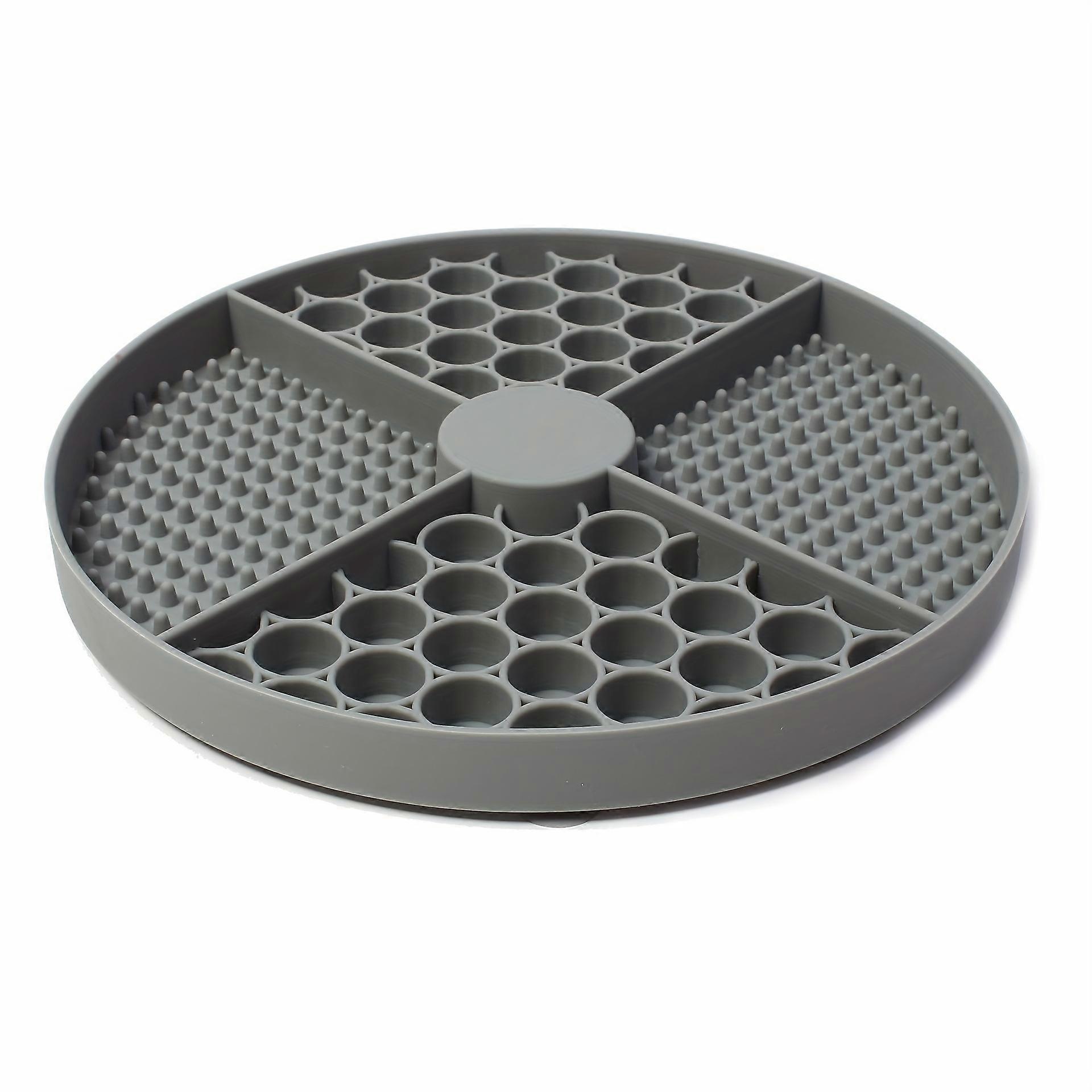1pc Round Dog Feeding Mat, Silicone Dog Licking Mat, Non-slip Anti-overturning Dog Food Mat, Pet Feeding Supplies