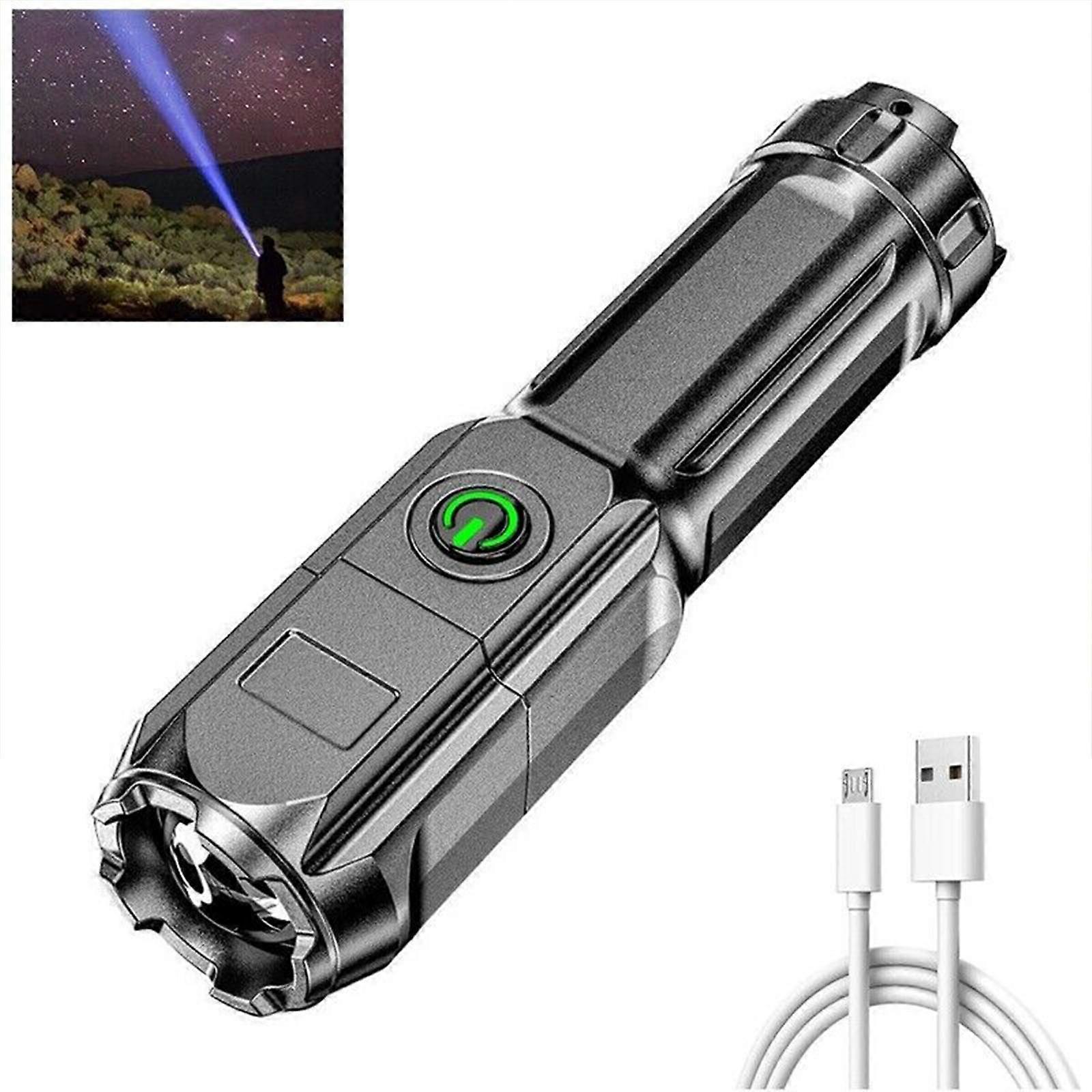 Rechargeable Flashlight, Pocket Torch With Super Bright 1200 Lumens T6 Led, Water Resistant