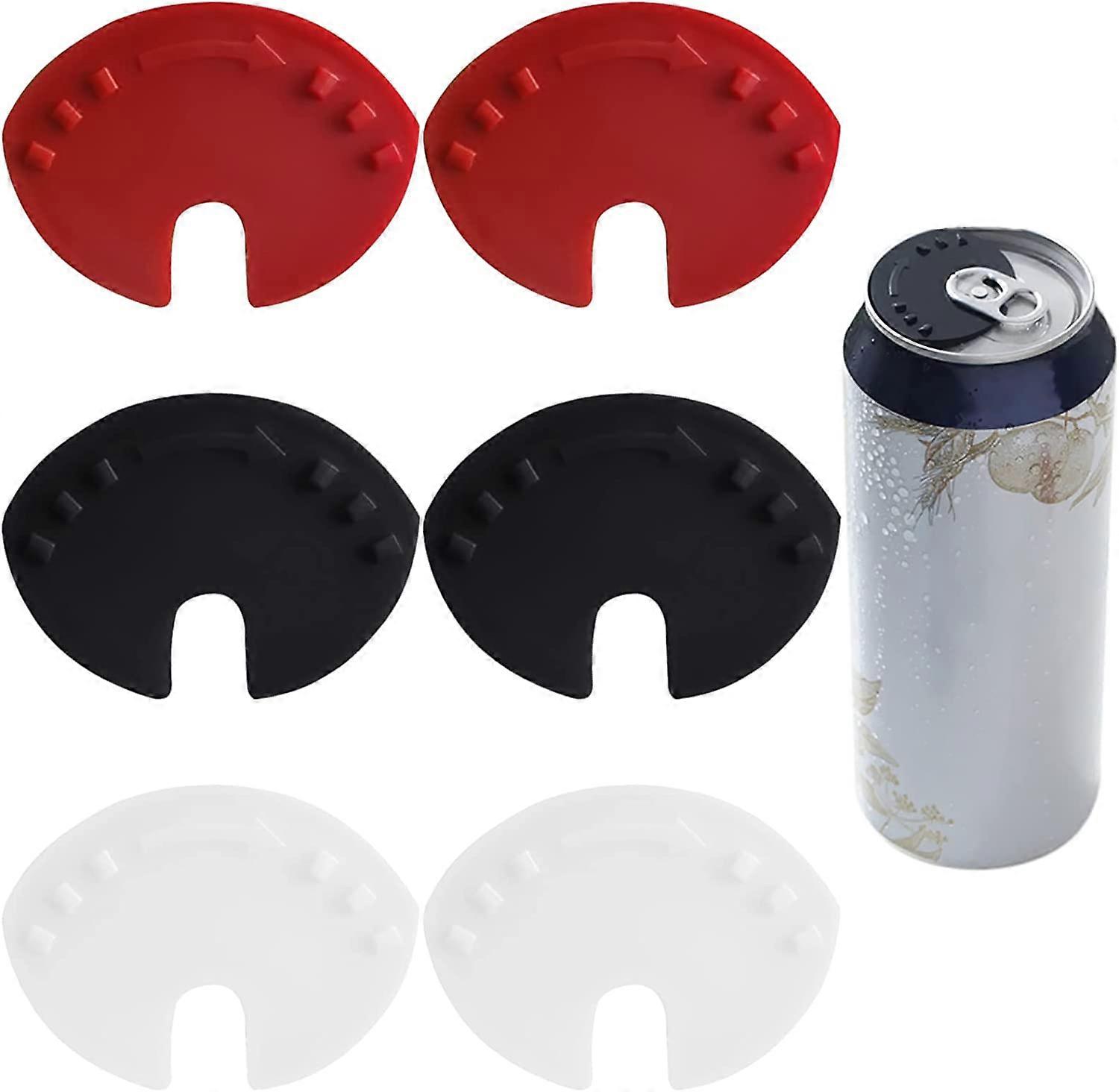 Beverage Can Lid, 6 Pieces Beverage Stopper Cap (Random Color), Reusable Plastic Soda Can Stopper, for Beer and Soda Drinks