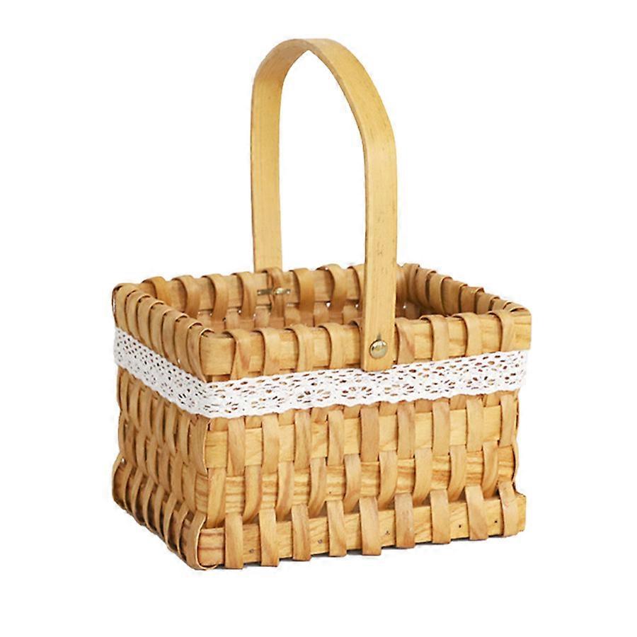 Cesta de 20x15x13cm, florero artesanal rústico