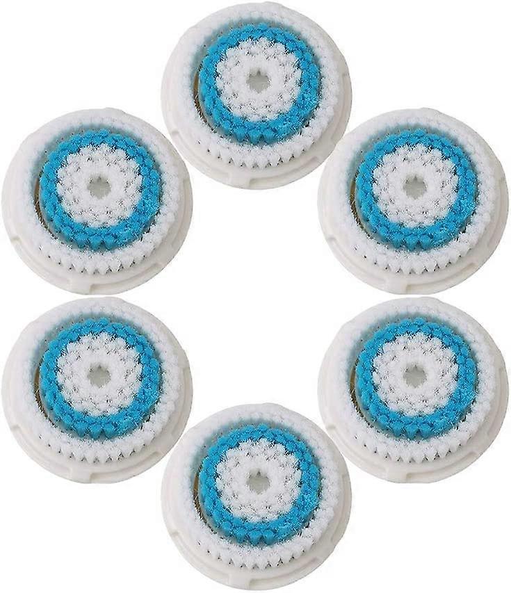 For Claire Cleansing Brush Head Gentle Cleansing Cashmere Texture Normal Sensitive Facial Blackhead Brush, 6 Pack