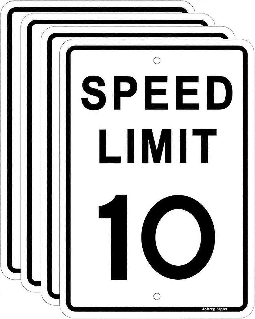 Speed Limit 10 MPH Sign,16 x12 inches,Reflective Aluminum,4 Pack