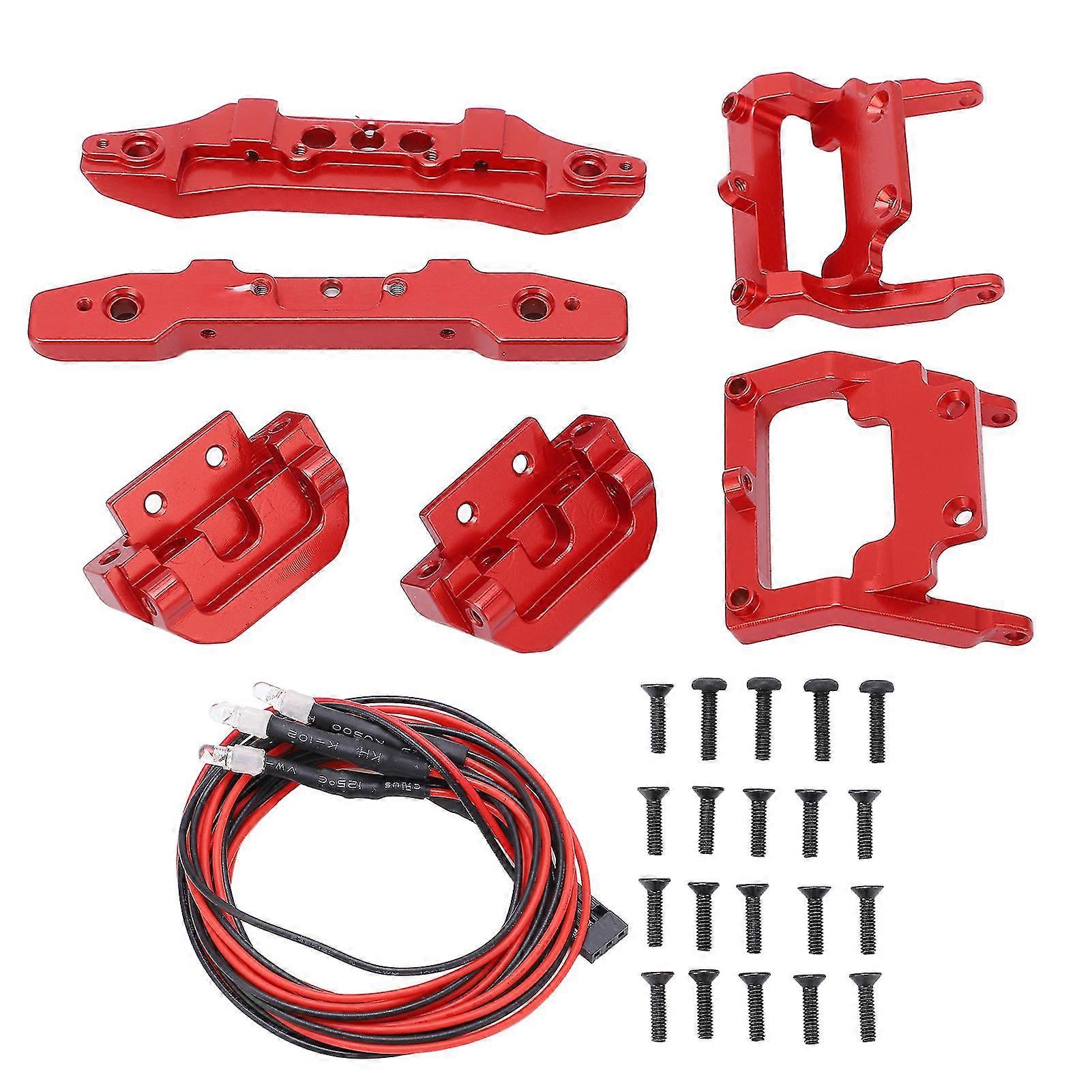 118 RC Bumper Replacement - Aluminum Alloy Front and Rear Bumpers Plates Upgrade Parts for Traxxas Latrax Teton 118 Red