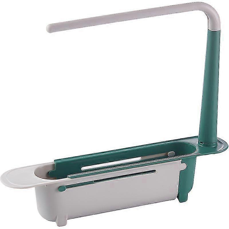 Sink Telescopic Shelf Kitchen Supplies Multifunctional Pull-out Storage Rack Can Hang1pcsgreen