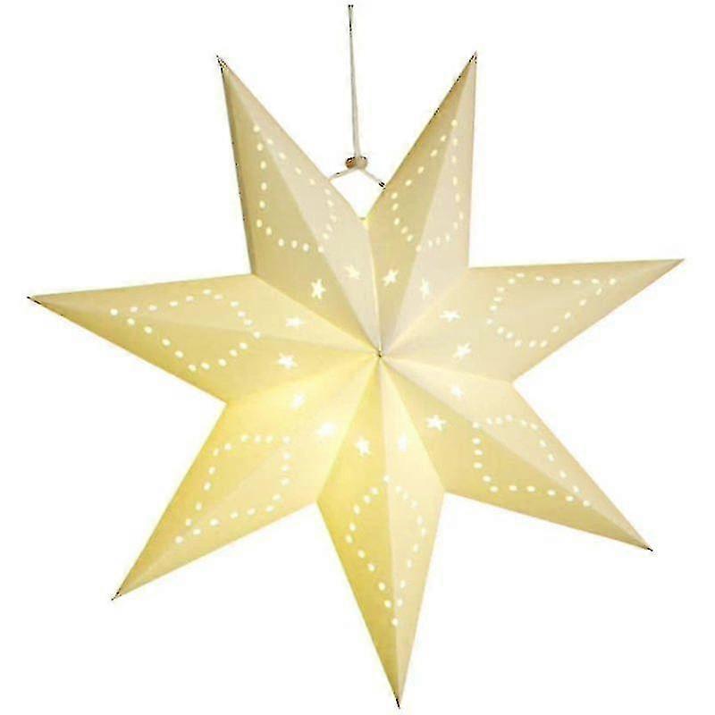 Paper Star Lanterns Lampshade Star Hanging Decorations,45Cm,(White)