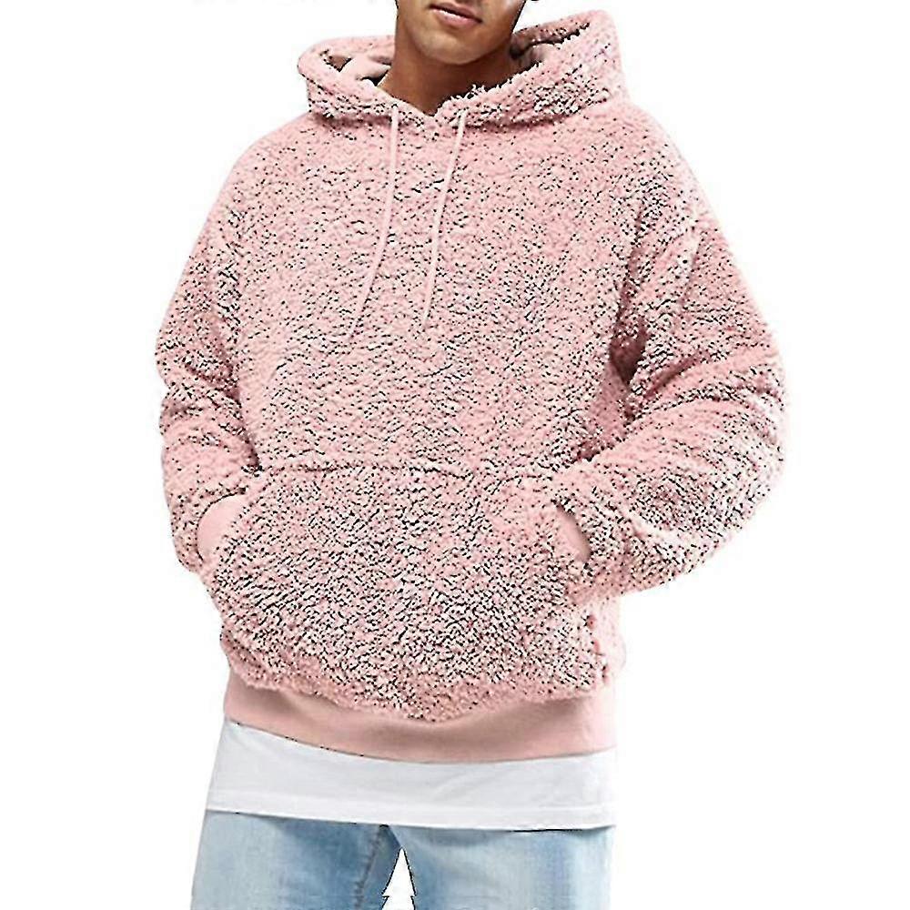 Herren Teddybär Kordelzug Kapuzenpullover Top Fleece Langarm Hoodie mit Taschen