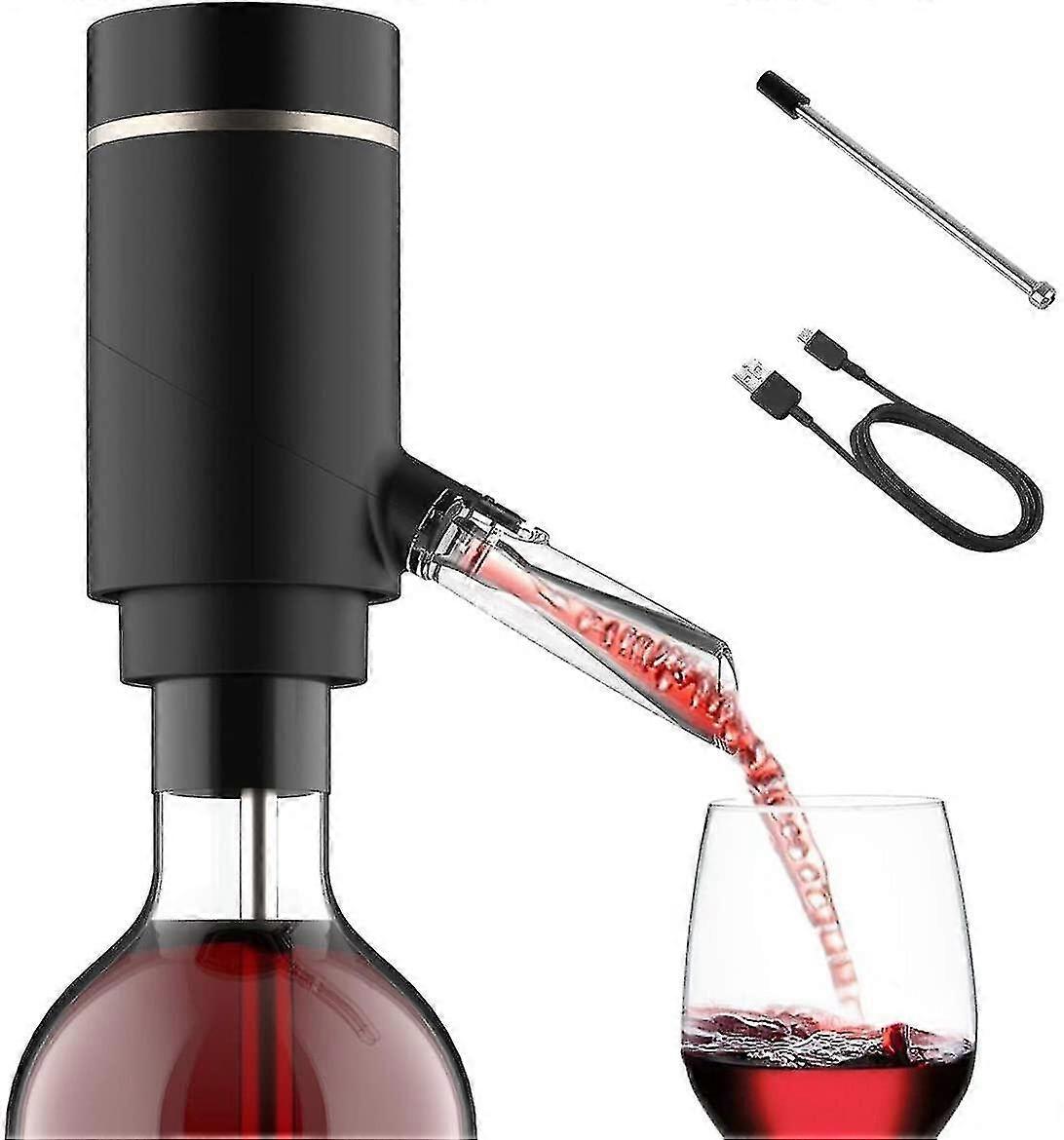 A-Electric Wine Ahrator Pourer - موزع نبيذ أوتوماتيكي متعدد الذكاءمؤكسد النبيذ بلمسة واحدة ، تهوية تشغيل / إيقاف ، أنبوب تمديد وكابينة USB صغيرة