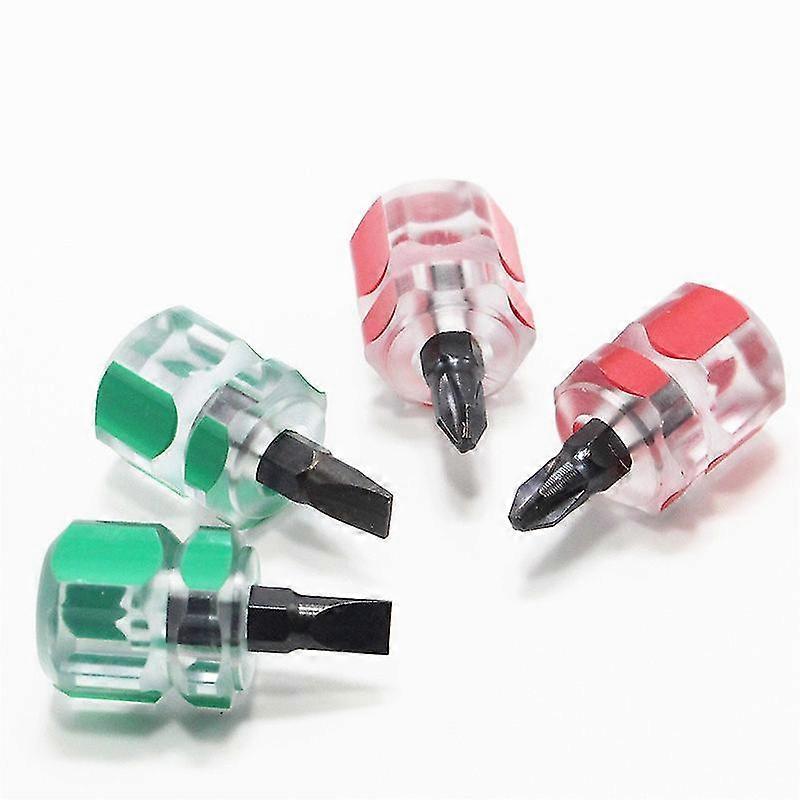 Mini Stubby Screwdriver Sewing Machine Screwdriver Including Flat Head Screwdriver Interchangeable Handle Screwdriver For (4 Pieces,)