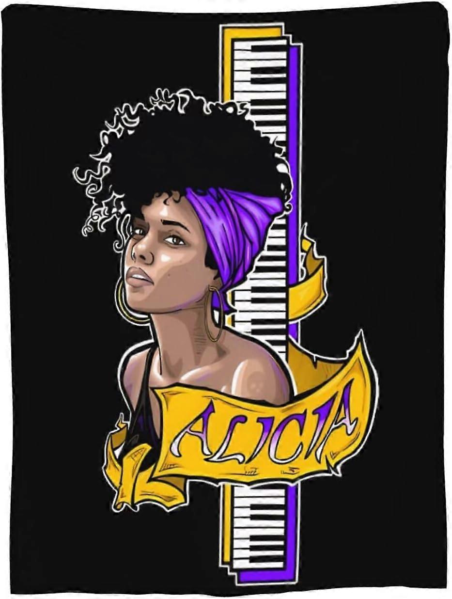 Alicia Music Keys Cobertor Moda Cobertor de Lã Ultra-Macio Micro Leve Flanela Cobertores para Sofá Quarto Viagem