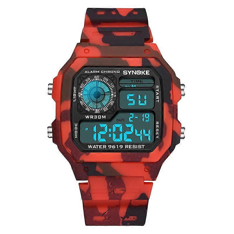 ساعة رقمية للرجال SYNOKE ساعات رياضية للرجال حزام نايلون مقاوم للماء منبه ساعة يد متعددة الوظائف Relogio Masculino