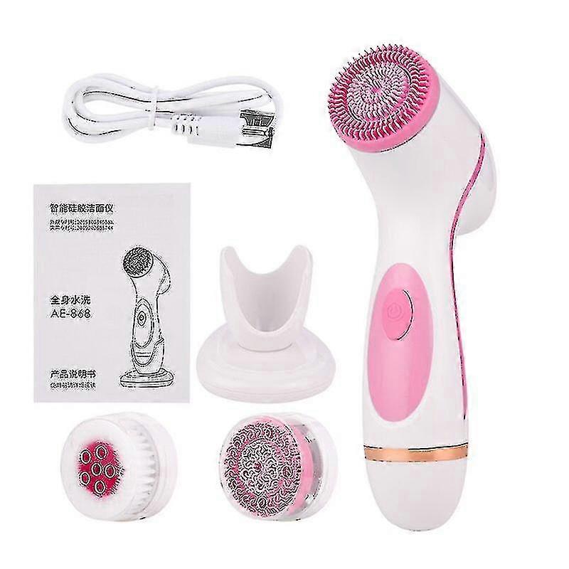 3 In 1 Electric Facial Cleansing Brush Silicone Rotating Face Brush Deep Cleaning Skin Peeling Massager Cleanser Exfoliation