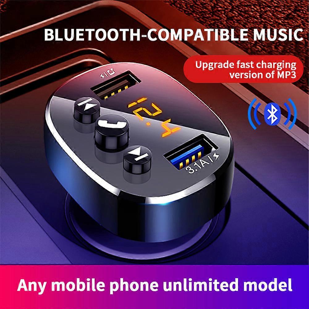 FM Transmitter Handsfree Car Bluetooth-compatible 5.0 MP3 Music Player Wireless Aux Audio Receiver Dual USB Fast Charger Car Kit