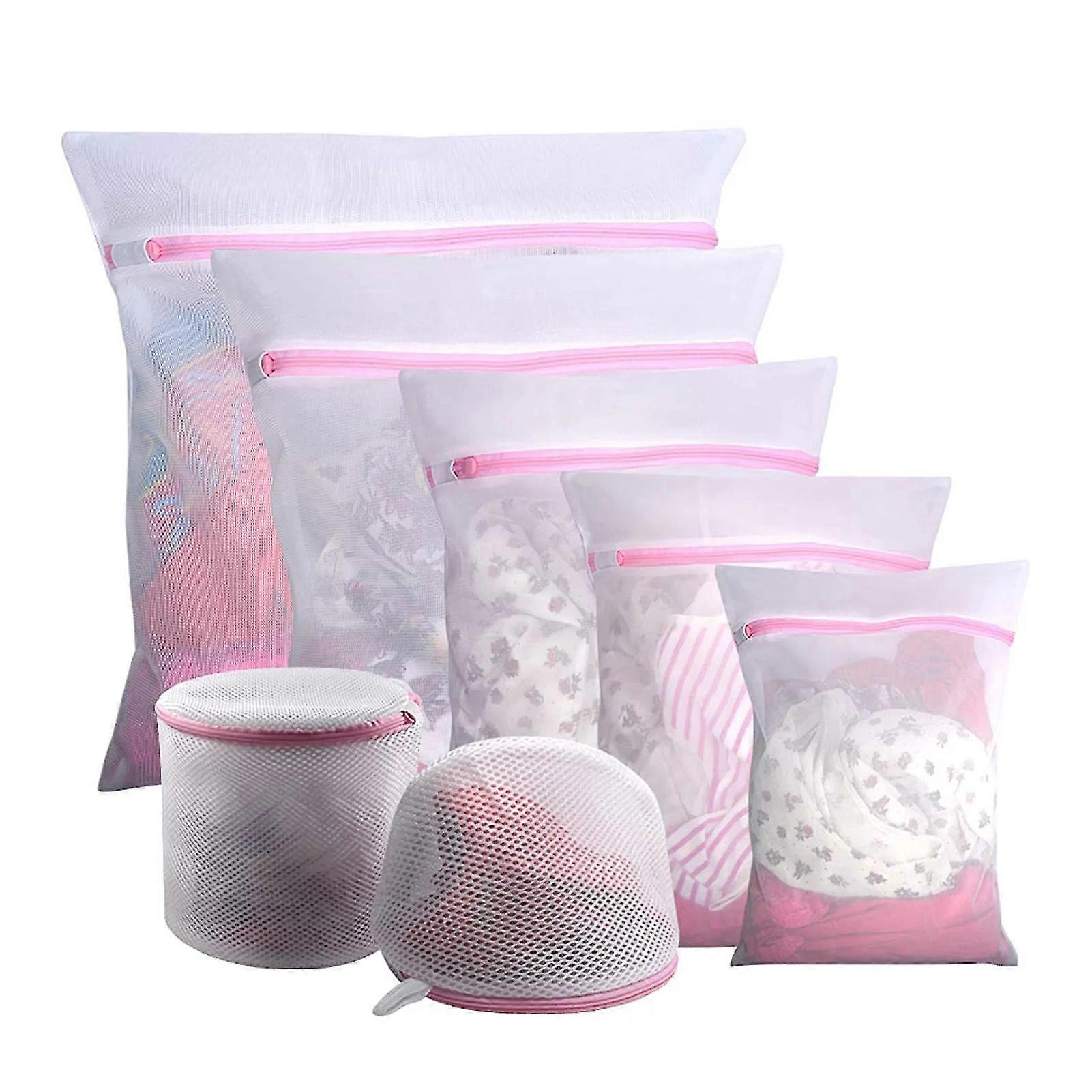 7pcs/set Washing Machine Protection For Delicates Mesh Laundry Bag With Zipper