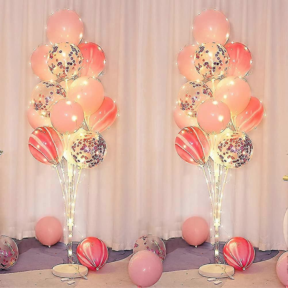 Pink Balloon Stands For Floor - With String Light Balloon Column Stand Kit
