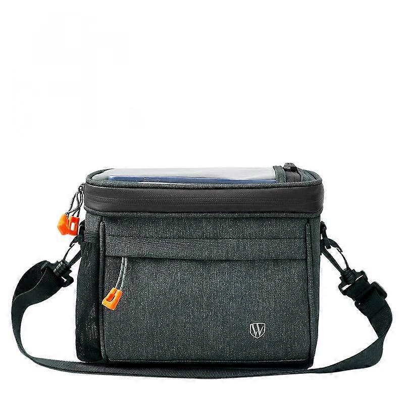 Touch Screen Bicycle Basket Mountain Bike Crossbar Front Bag - Basic 042m Dark Green - Strap (One Pack)