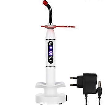 Wireless Cordless Rechargeable Dental Solidification Orthodontics Built-in Led Curing Light Machine Cure Lamp With Eu Adapter (white)