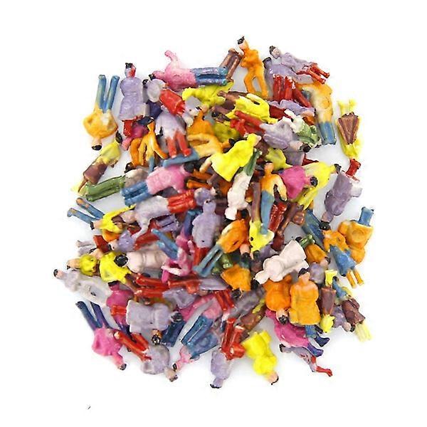 100pcs Multicolor Painted Moulds People Figures N Scale 1:150 (Random Style)