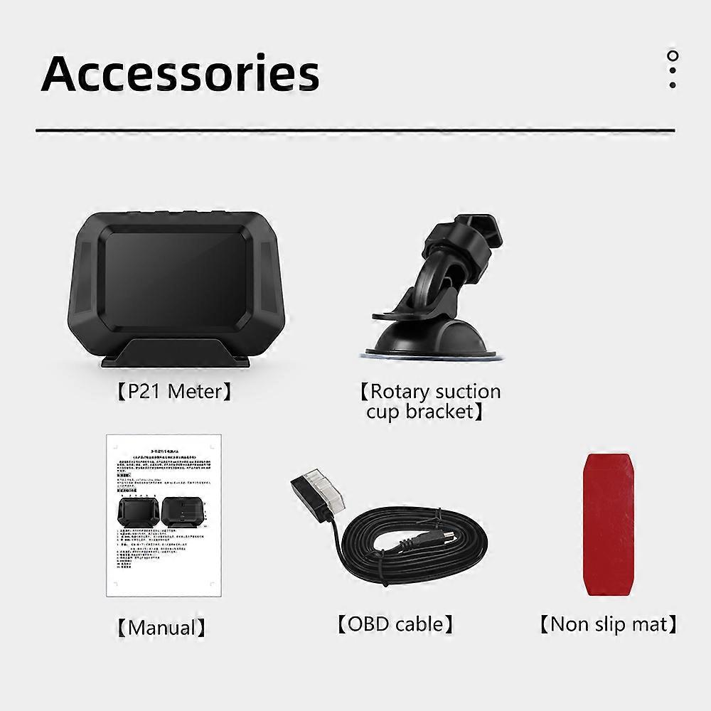 P21 HUD Head Up Display Car Tester On Board Computer Clock Slope Meter GPS Speedometer OBD2 Diagnostic Tools Instrument Cluster