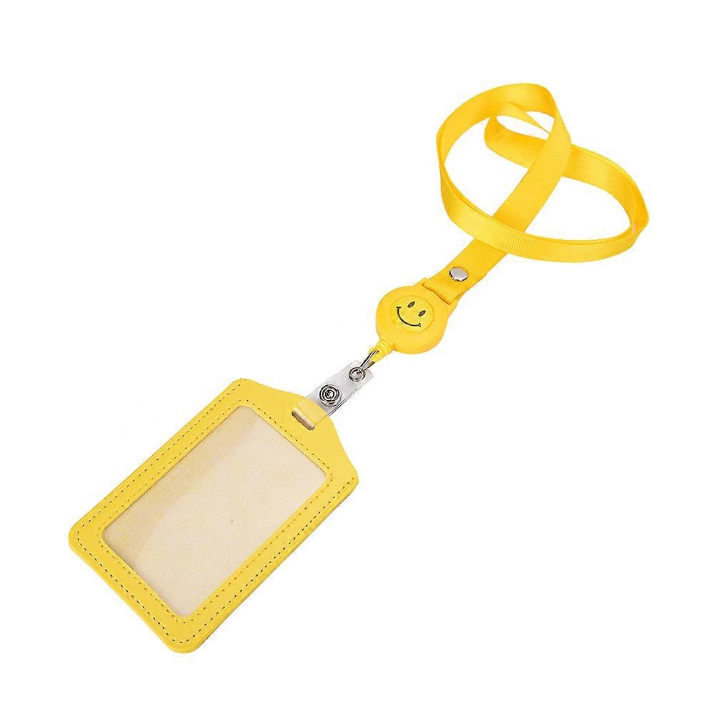 1PCS ID Card Holder Face Reel Lanyard Name Credit Card Holders Bank Card Neck Strap Card ID Holders Identity Badge