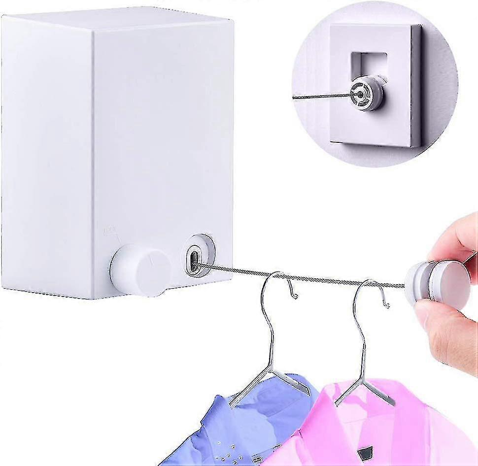 4m Clothesline Extendable For Indoor Use Wall Clothesline Adjustable Tw