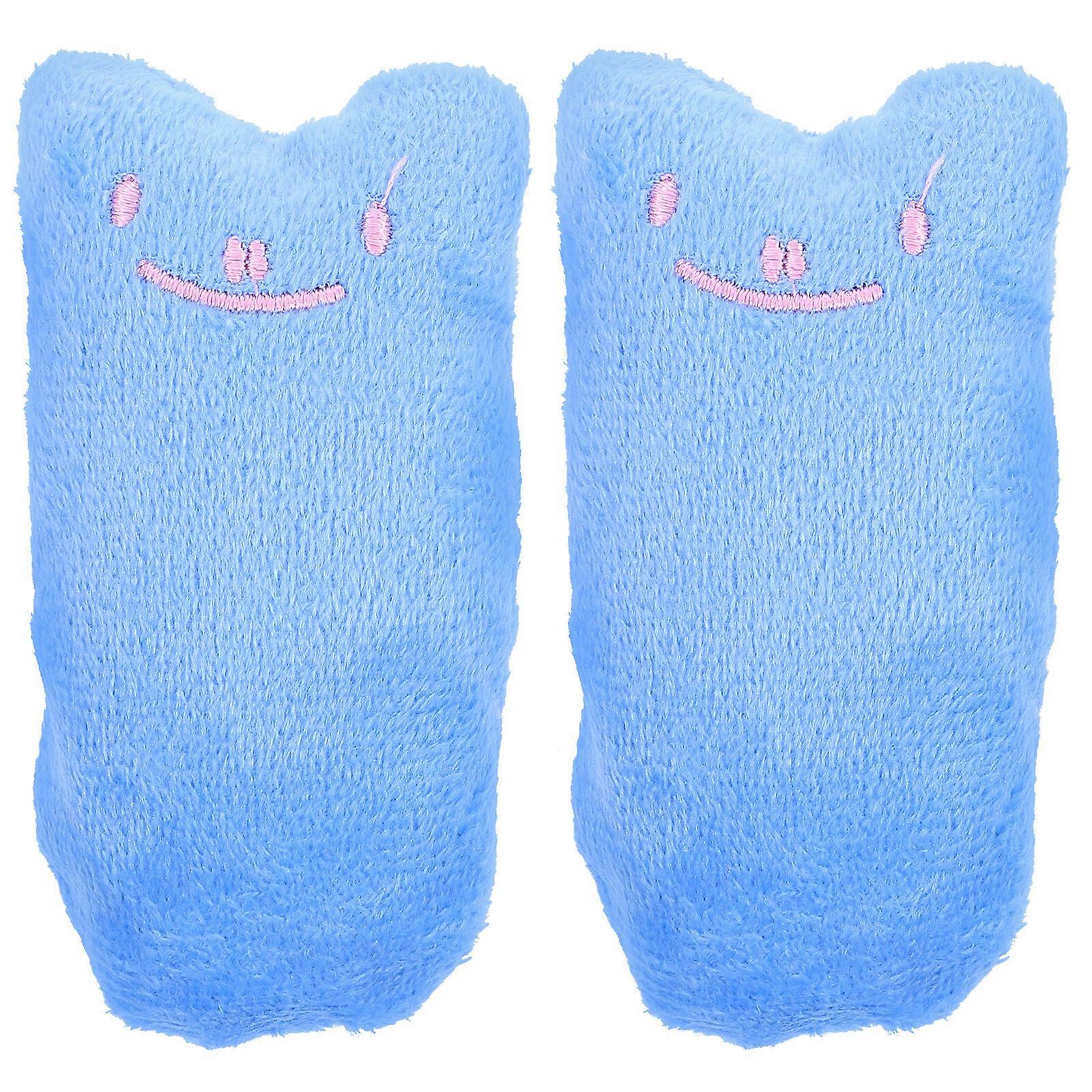 2pcs Stuffed Catnip Toy Pet Cat Chewing Toy Plush Cartoon Teething Toy With Stuffing Crinkle Paper