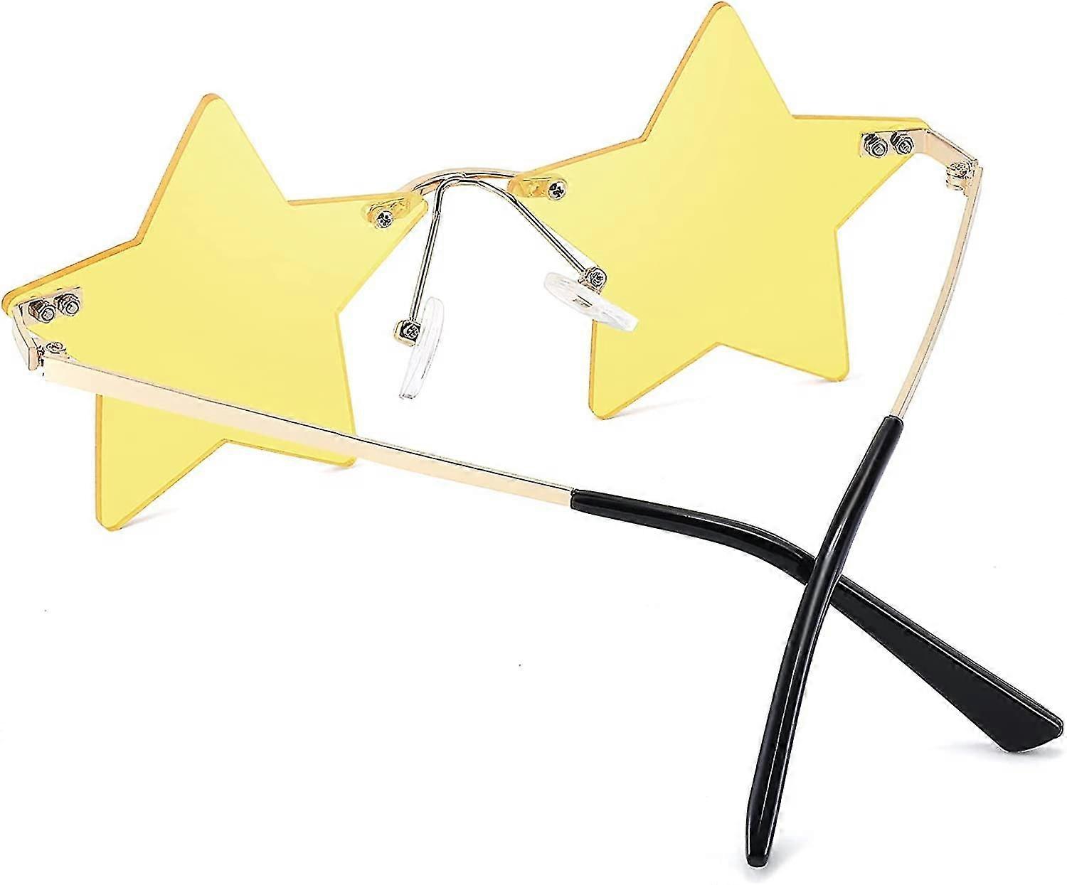 Rimless Star Shape Sunglasses Women Men Personality Pentagram Party Glasses Trendy Color Eyewear B2833