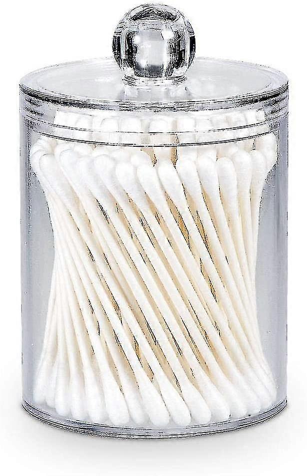 Makeup Organizer Qtips Holder Bathroom Storage Clear Organiser