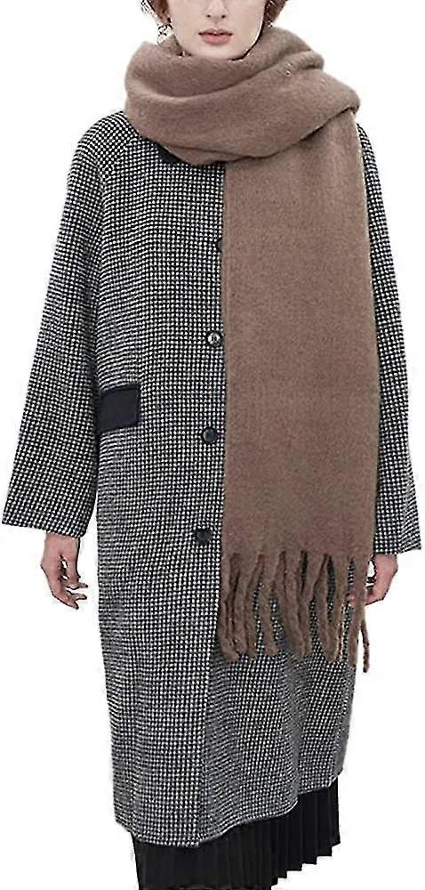 Large Chunky Scarf Colorful Cashmere Feel Oversized Scarves Blanket Soft Big Wool Shawl Thick Winter Warm Women