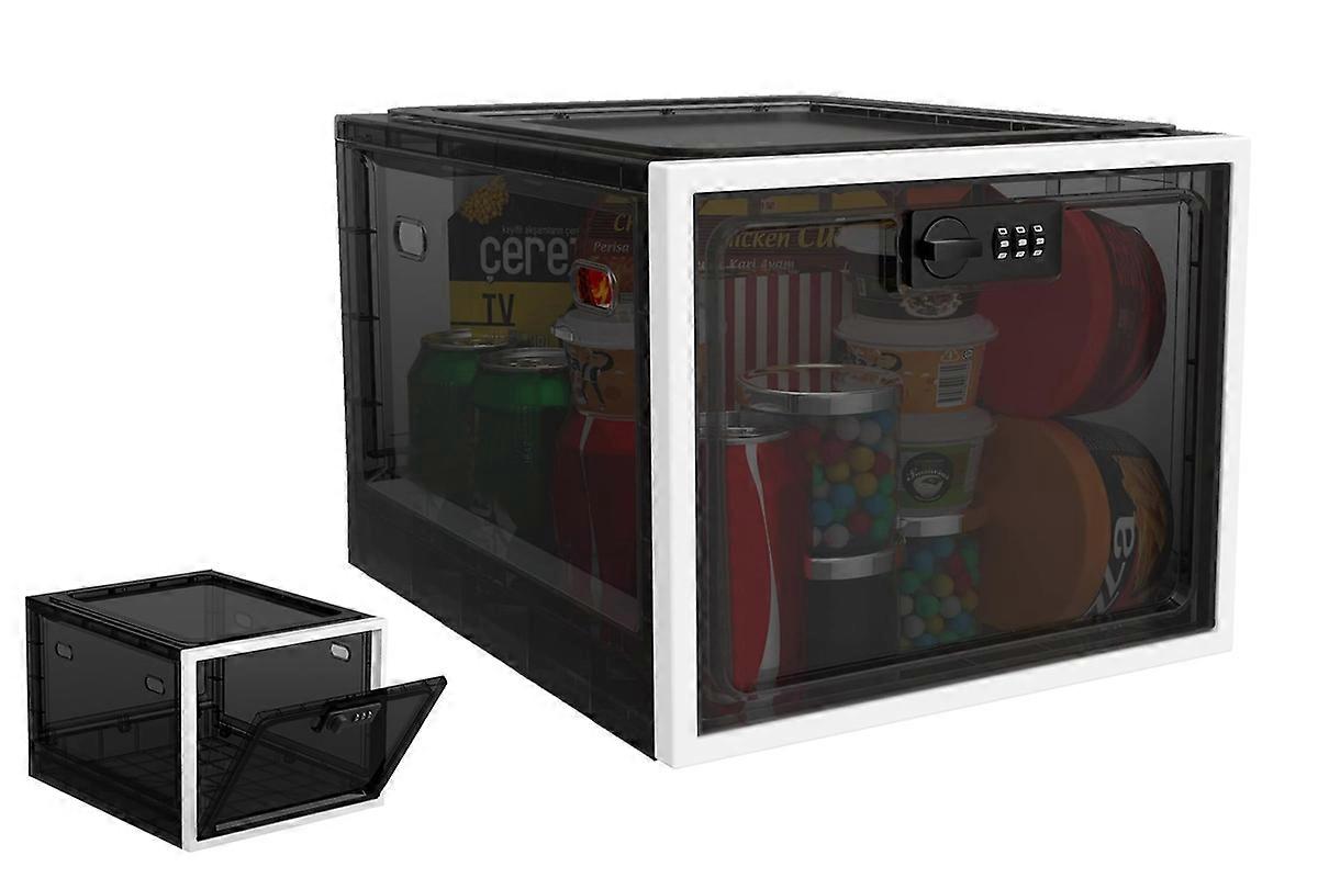 Storage Box Safe Lockable Refrigerator Bins -Black