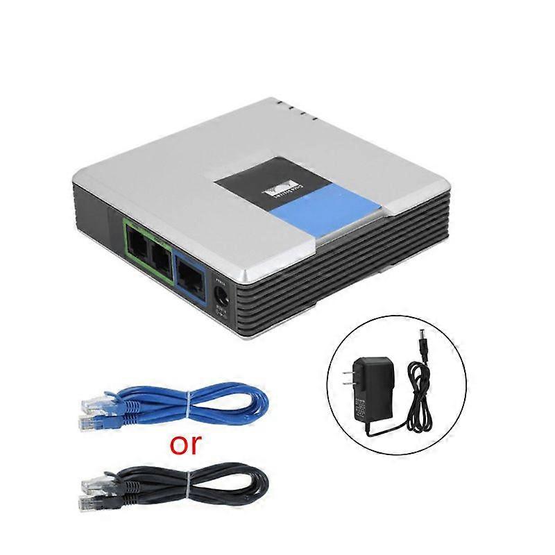 1Set VOIP Gateway 2 Poorts SIP V2 Protocol Internet Telefoon Spraakadapter met Netwerkkabel voor Linksys PAP2T AU/EU/US/UK Plug