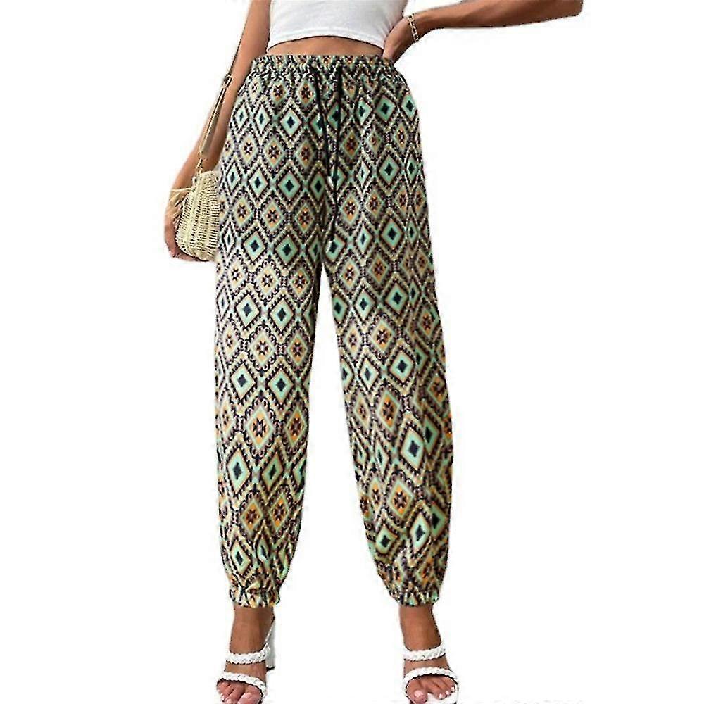 Dam Tryckt Dragsko Långbyxor Sommarbottenbyxor Sommar