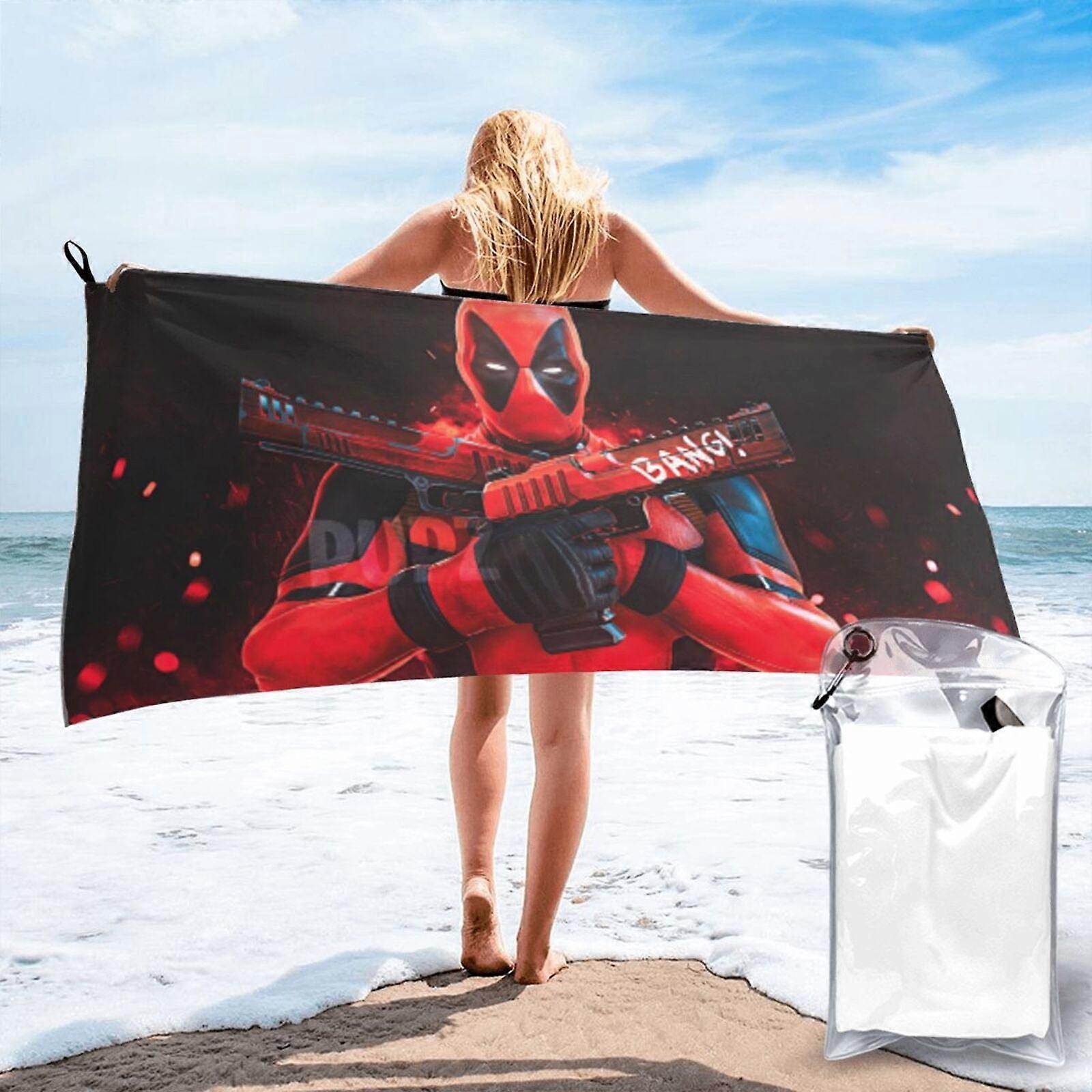 c157Deadpool Microfiber Beach Toalha Absorvente Quick Dry Lightweight LXMT65