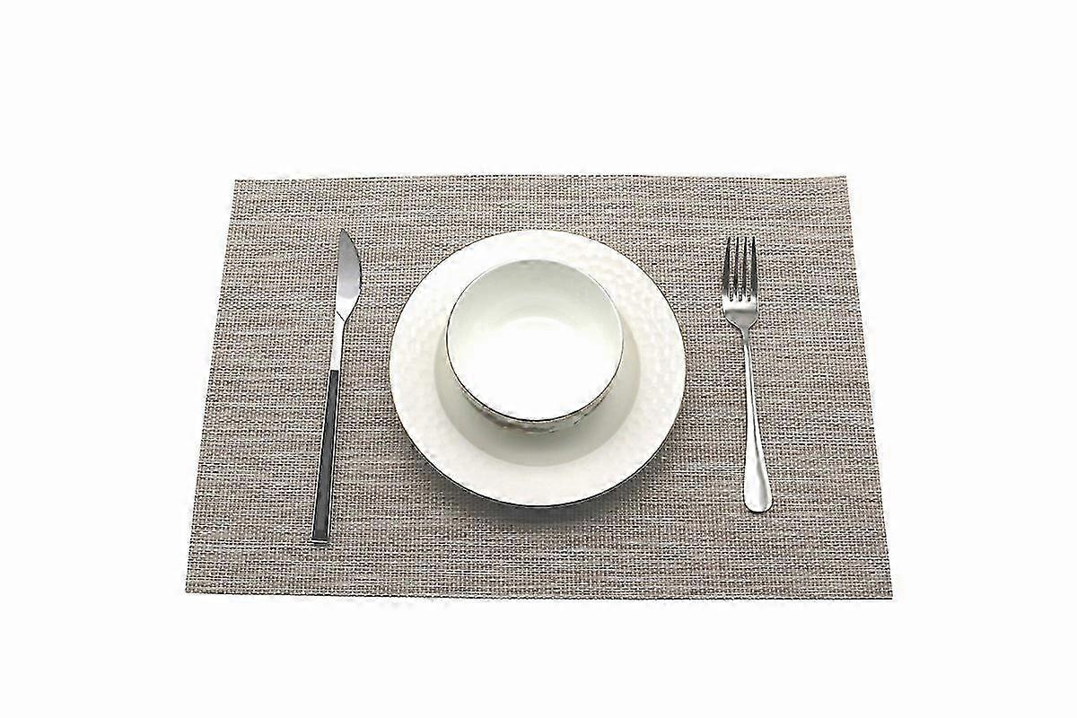 Lot de 4 sets de table lavables en vinyle pour intérieur/extérieur, sets de table en PVC tissé durable pour table à manger